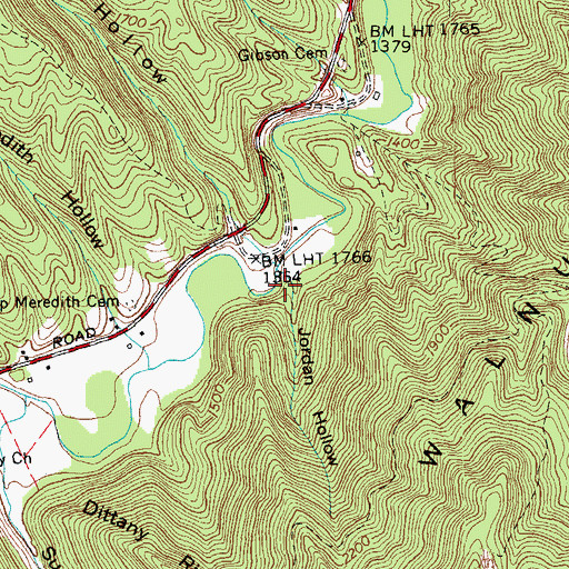 Topographic Map of Jordan Hollow, TN