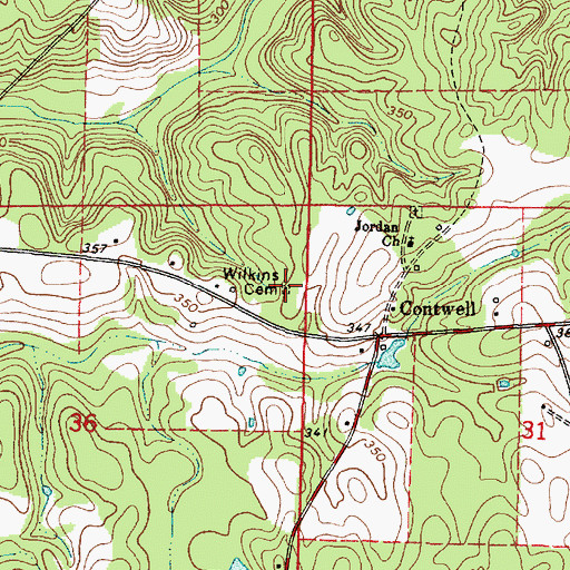 Topographic Map of Wilkins Cemetery, AL