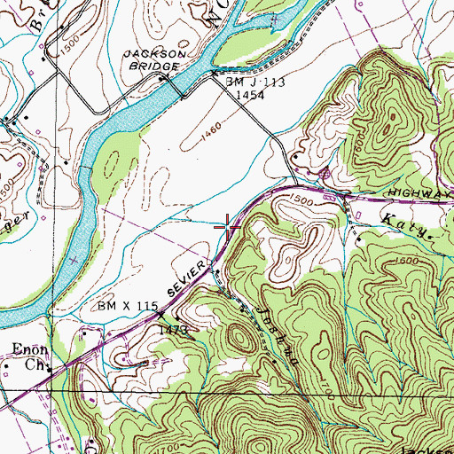 Topographic Map of Joshua Branch, TN