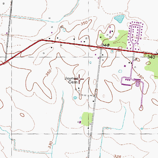 Topographic Map of Joyner Cemetery, TN