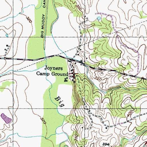 Topographic Map of Joyners Campground, TN