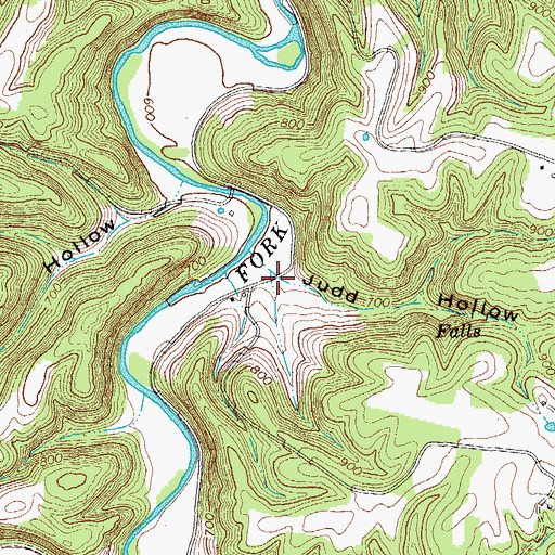 Topographic Map of Judd Hollow, TN