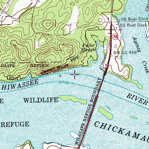 Topographic Map of Judd Slough, TN