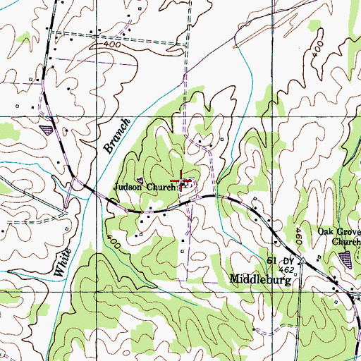 Topographic Map of Judson Church, TN