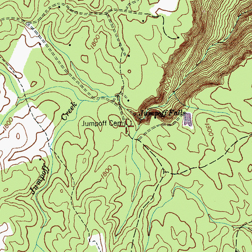 Topographic Map of Jumpoff Cemetery, TN