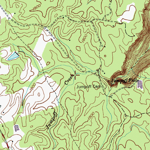 Topographic Map of Jumpoff Creek, TN