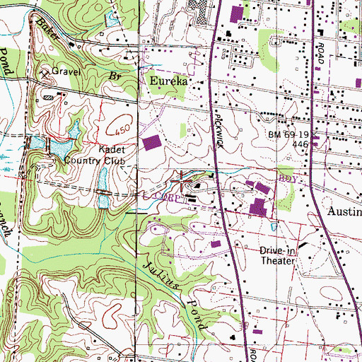 Topographic Map of Kadet Country Club, TN
