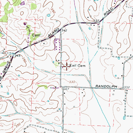 Topographic Map of Kail Cemetery, TN
