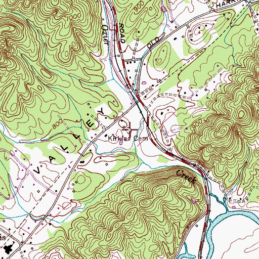 Topographic Map of Kaklan Cemetery, TN