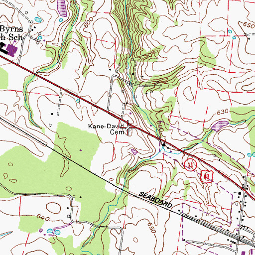 Topographic Map of Kane-David Cemetery, TN