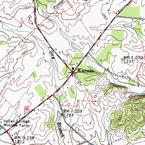 Topographic Map of Kansas, TN