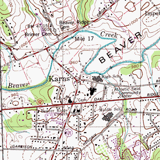 Topographic Map of Karns, TN