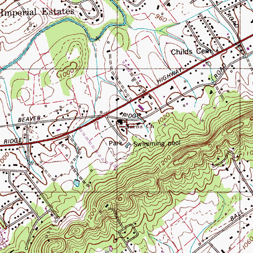 Topographic Map of Karns Church, TN