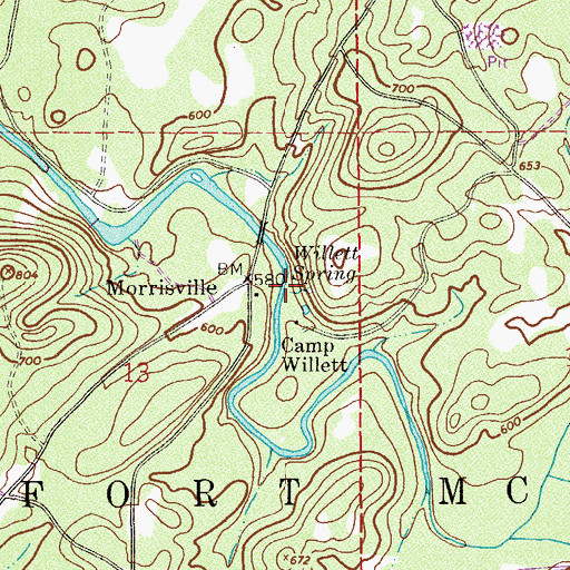 Topographic Map of Willett Spring, AL