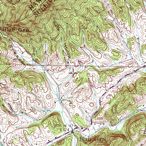 Topographic Map of Kate Hollow, TN
