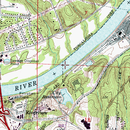 Topographic Map of William Bacon Oliver Lake, AL