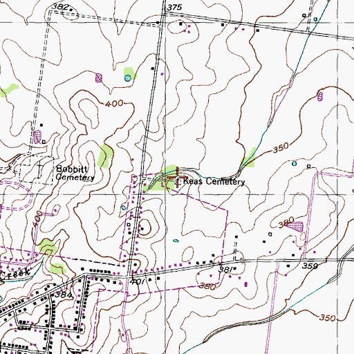 Topographic Map of Keas Cemetery, TN