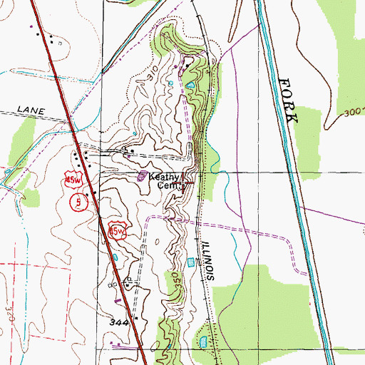 Topographic Map of Keathy Cemetery, TN