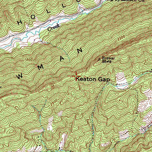 Topographic Map of Keaton Gap, TN