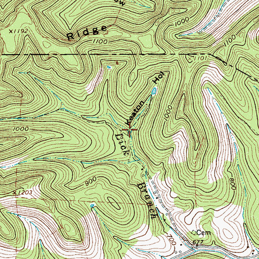 Topographic Map of Keaton Hollow, TN