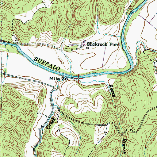Topographic Map of Keazy Branch, TN