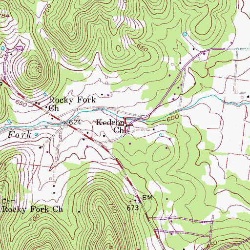 Topographic Map of Kedron Church, TN