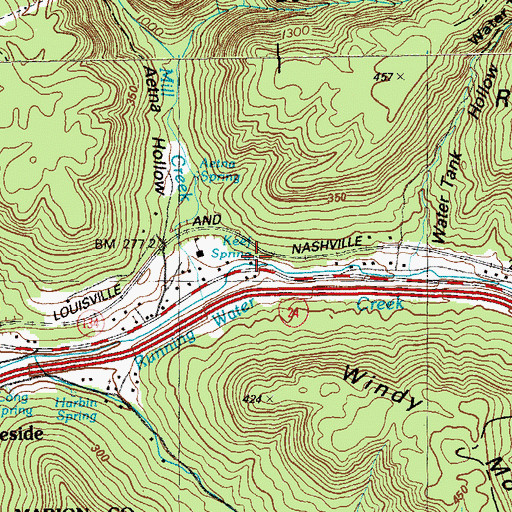 Topographic Map of Keef Spring, TN