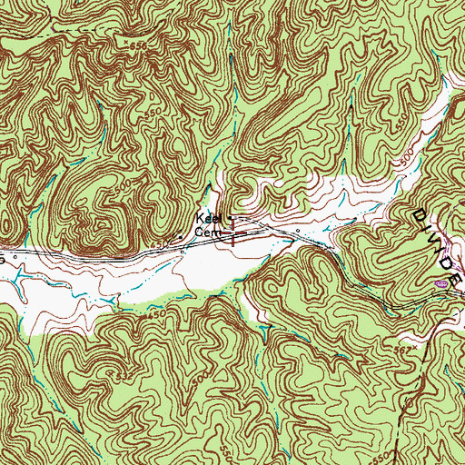 Topographic Map of Keel Cemetery, TN