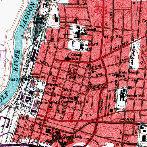 Topographic Map of Keel School, TN