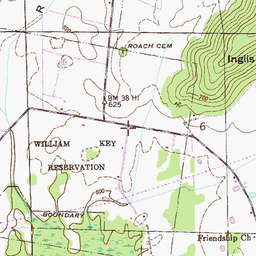 Topographic Map of William Key Reservation, AL