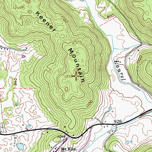 Topographic Map of Keener Mountain, TN