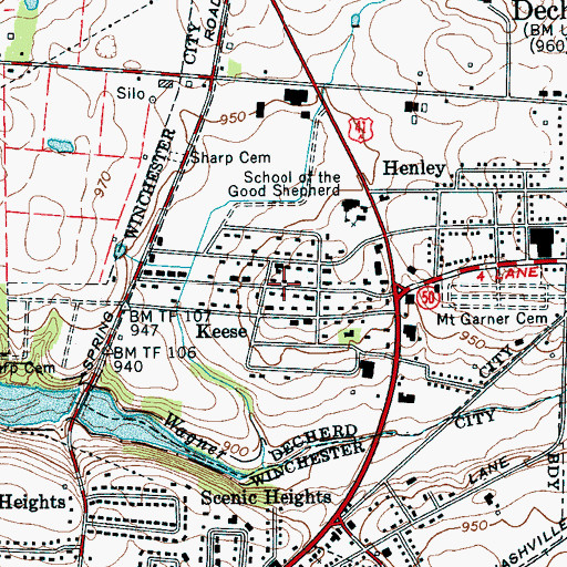 Topographic Map of Keese, TN