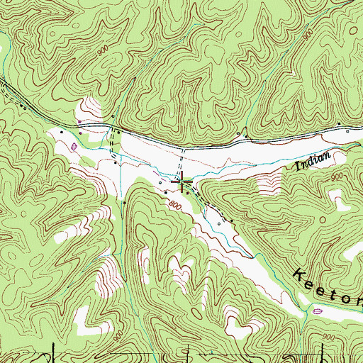 Topographic Map of Keeton Hollow, TN
