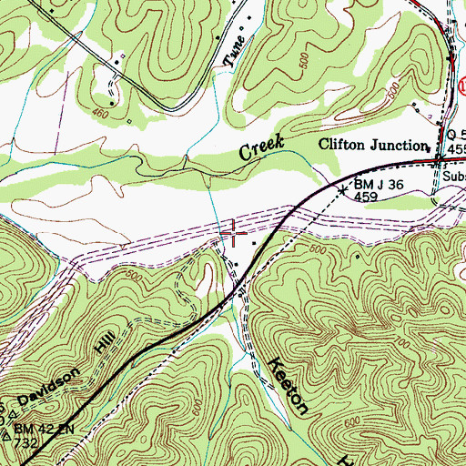 Topographic Map of Keeton Hollow, TN