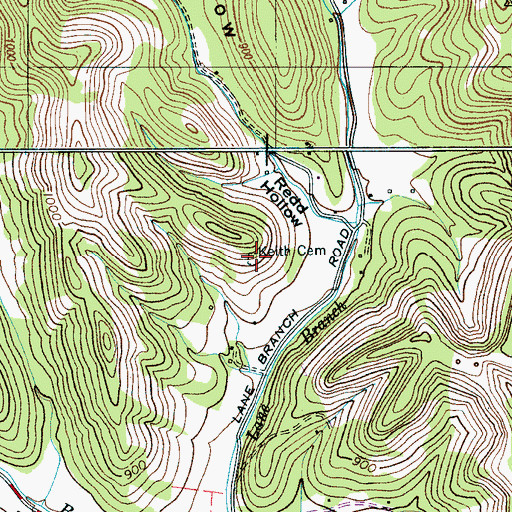 Topographic Map of Keith Cemetery, TN