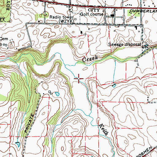 Topographic Map of Keith Cove, TN