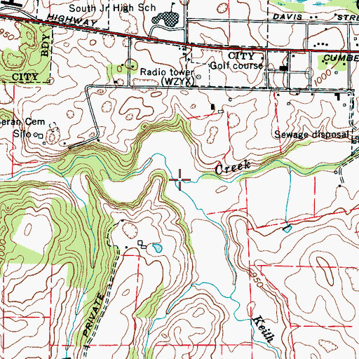 Topographic Map of Keith Cove Creek, TN