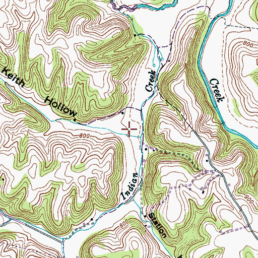 Topographic Map of Keith Hollow, TN