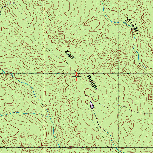 Topographic Map of Kell Ridge, TN