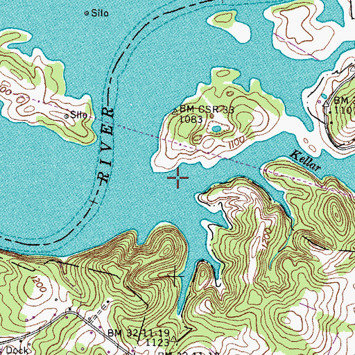 Topographic Map of Kellar Branch, TN