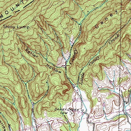 Topographic Map of Keller Hollow, TN