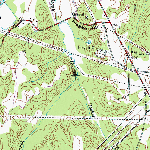 Topographic Map of Kelley Branch, TN