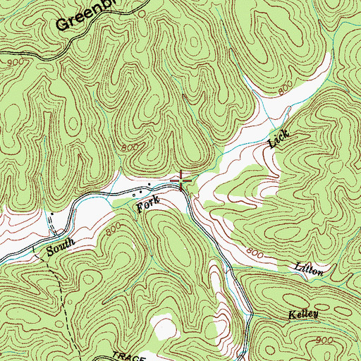 Topographic Map of Kelley Branch, TN