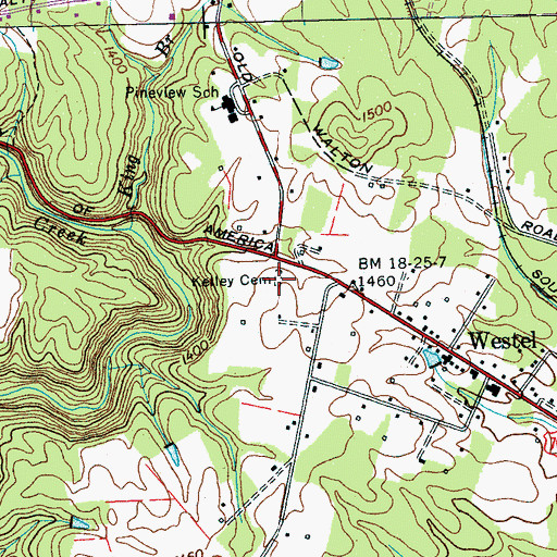 Topographic Map of Kelley Cemetery, TN