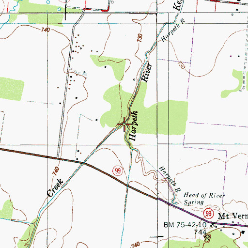 Topographic Map of Kelley Creek, TN