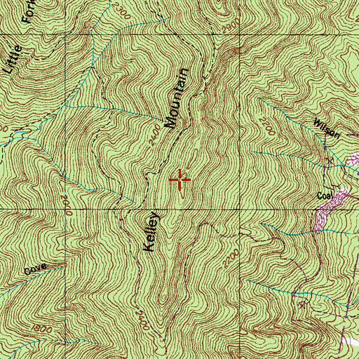 Topographic Map of Kelly Mountain, TN