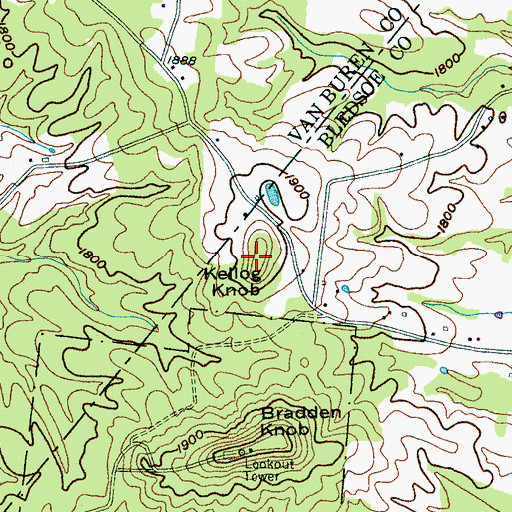 Topographic Map of Kellog Knob, TN