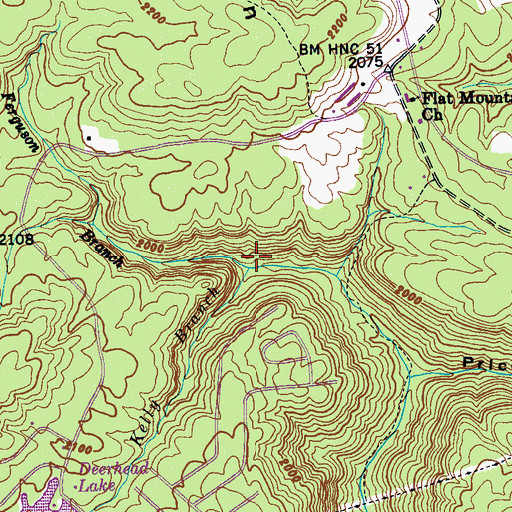 Topographic Map of Kelly Branch, TN