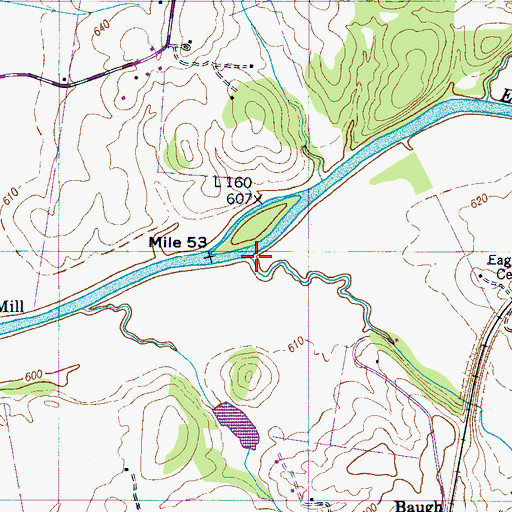Topographic Map of Kelly Creek, TN