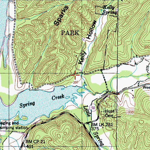 Topographic Map of Kelly Hollow, TN